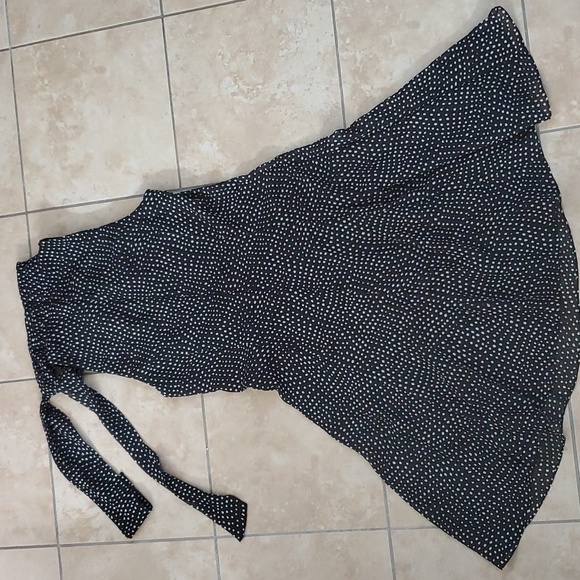 American Living Black White Polka-dot Dress Sleeveless Adjustable Neck String s4 - Picture 5 of 11